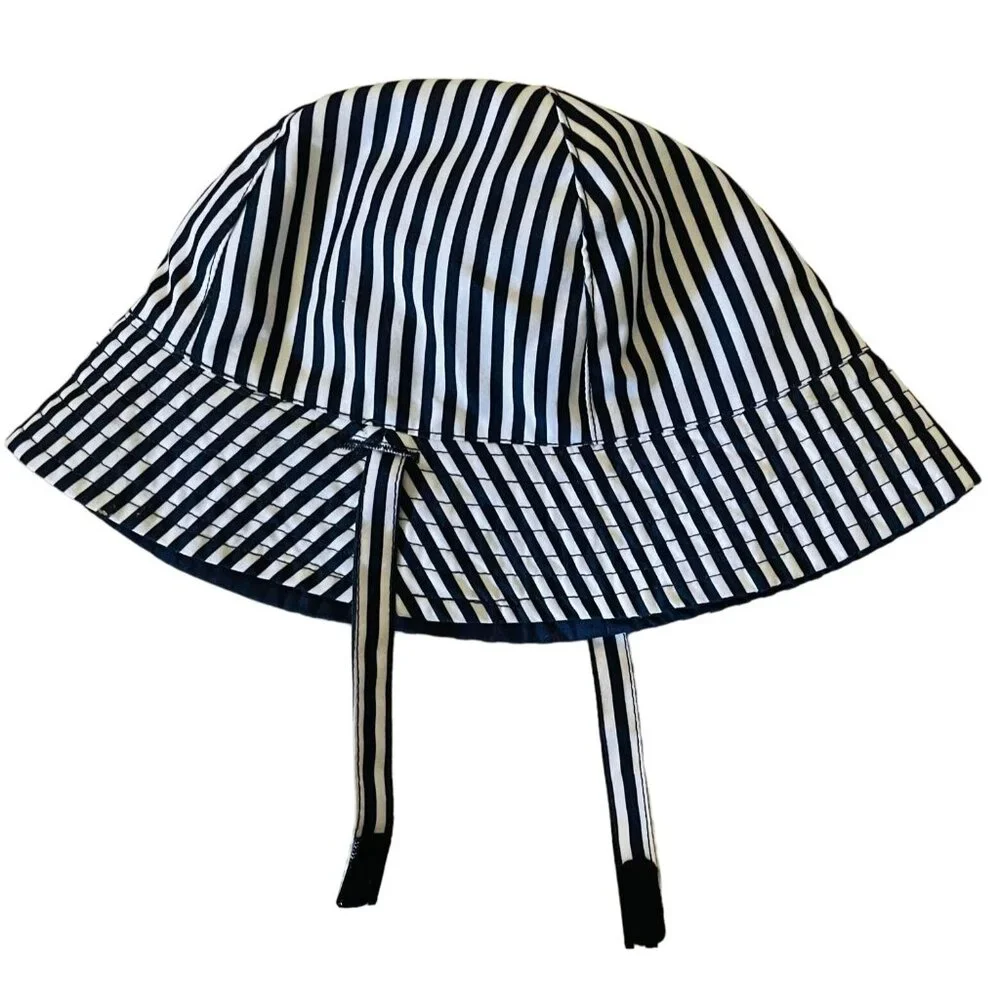 Baby Bucket Hat 12 to 18M Recycled Polyester Striped Navy White